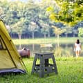 Miniatyrbild 2 av 6: Relaxdays hopfällbar XL, transportabel, badrum, camping, 39 x 39 x 32 cm, upp till 150 kg, plast, grå