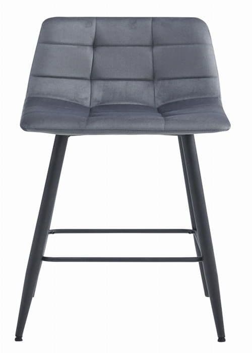 Tabouret ARCETO - mörkgrå sammet / svarta ben x 2