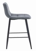 Miniatyrbild 4 av 6: Tabouret ARCETO - mörkgrå sammet / svarta ben x 2