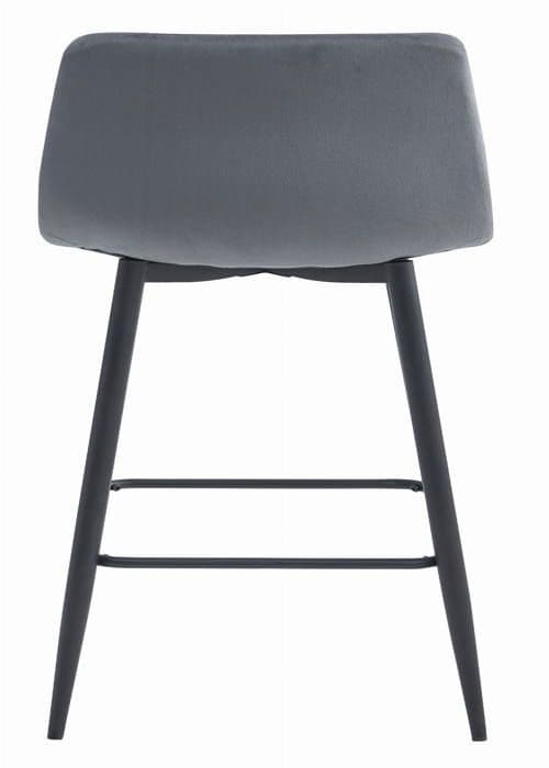 Tabouret ARCETO - mörkgrå sammet / svarta ben x 2
