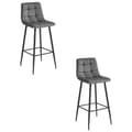 Miniatyrbild 1 av 6: Tabouret ARCETO - mörkgrå sammet / svarta ben x 2