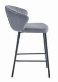 Miniatyrbild 3 av 6: Barstol - GATTA - Mörkgrå sammet - Svarta ben - Set om 4 - Modern design