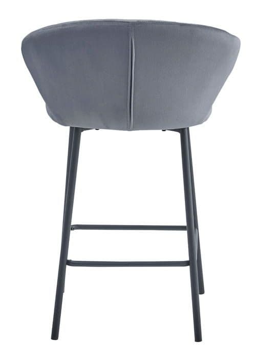 Barstol - GATTA - Mörkgrå sammet - Svarta ben - Set om 4 - Modern design