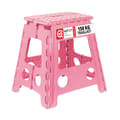 Miniatyrbild 1 av 6: Relaxdays Fällbar pall, halkskydd, 120 kg max belastning, handtag, fällbar stege, HxBxD: 39 x 38,5 x 32 cm, rosa