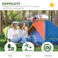Miniatyrbild 4 av 9: Campingstol, 2-sits, 114x67x80 cm, Ljusgrön