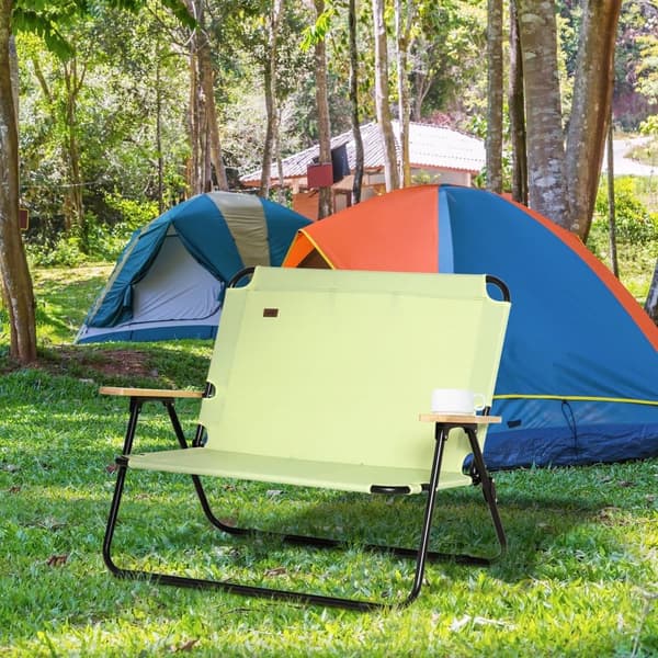 Campingstol, 2-sits, 114x67x80 cm, Ljusgrön