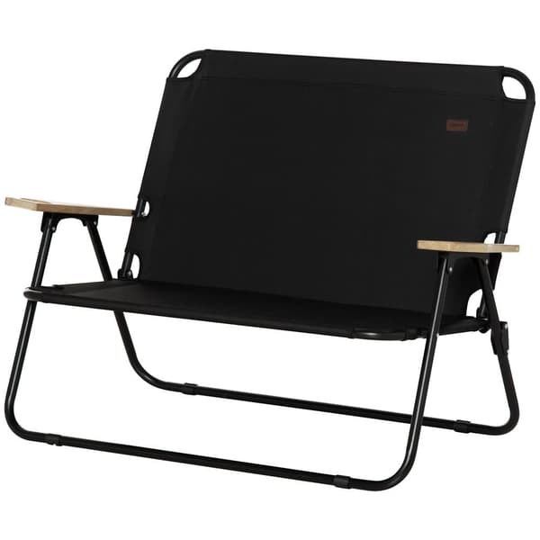 Campingstol, 2-Sæder, 114x67x80 cm, Sort