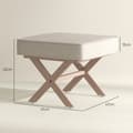 Miniatyrbillede 3 af 9: Polstret Skammel, 51x47x42 cm, Beige