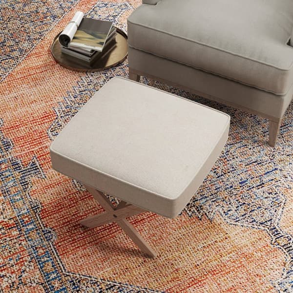 Polstret Skammel, 51x47x42 cm, Beige