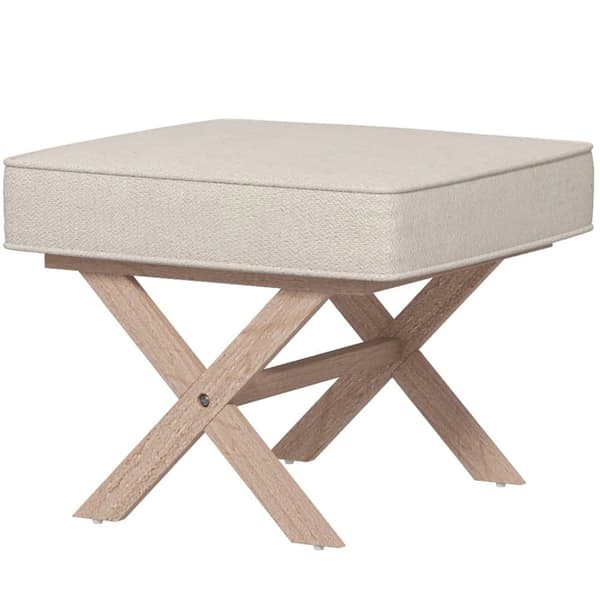 Polstret Skammel, 51x47x42 cm, Beige