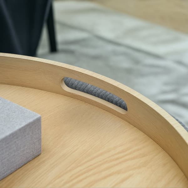 Rootz Storage Stool - Footrest - Lagring Ottoman - Hidden Storage - Ø56 x 42H CM - Grå sladdtyg - Stylskt och funktionellt design