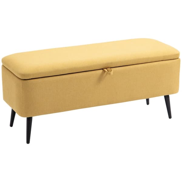 Rootz Bank Storage Bench - Kankaan varastointi Ottomaani - Keltainen jalkatuooli - tarjoaa optimaalisen mukavuuden - 101b x 38,5T x 44,5H cm