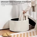 Miniatyrbillede 4 af 10: Rootz Foot Affure With Storage - Seat Affool - Pouf - 97L Hidden Storage - Ø60 X 41H CM - Cord Fabric - Skum - Beige