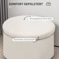 Miniatyrbillede 5 af 10: Rootz Foot Affure With Storage - Seat Affool - Pouf - 97L Hidden Storage - Ø60 X 41H CM - Cord Fabric - Skum - Beige