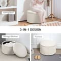 Miniatyrbillede 6 af 10: Rootz Foot Affure With Storage - Seat Affool - Pouf - 97L Hidden Storage - Ø60 X 41H CM - Cord Fabric - Skum - Beige