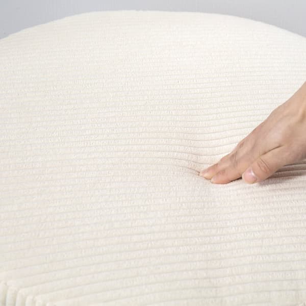 Rootz Foot Affure With Storage - Seat Affool - Pouf - 97L Hidden Storage - Ø60 X 41H CM - Cord Fabric - Skum - Beige