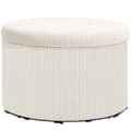 Miniatyrbillede 10 af 10: Rootz Foot Affure With Storage - Seat Affool - Pouf - 97L Hidden Storage - Ø60 X 41H CM - Cord Fabric - Skum - Beige