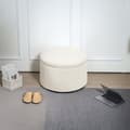Miniatyrbillede 2 af 10: Rootz Foot Affure With Storage - Seat Affool - Pouf - 97L Hidden Storage - Ø60 X 41H CM - Cord Fabric - Skum - Beige