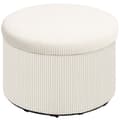 Miniatyrbillede 1 af 10: Rootz Foot Affure With Storage - Seat Affool - Pouf - 97L Hidden Storage - Ø60 X 41H CM - Cord Fabric - Skum - Beige
