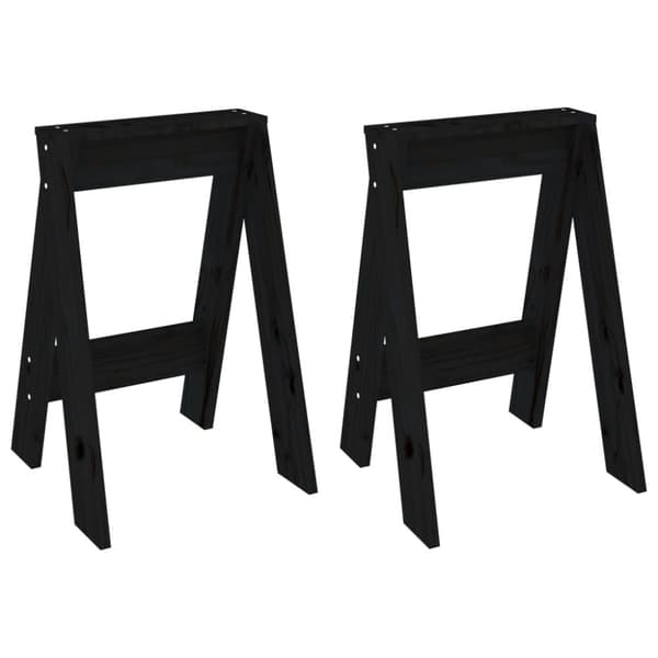 Pallar 2 st svart 40x40x60 cm massiv furu