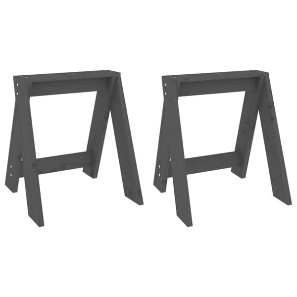 Pallar 2 st grå 40x40x45 cm massiv furu