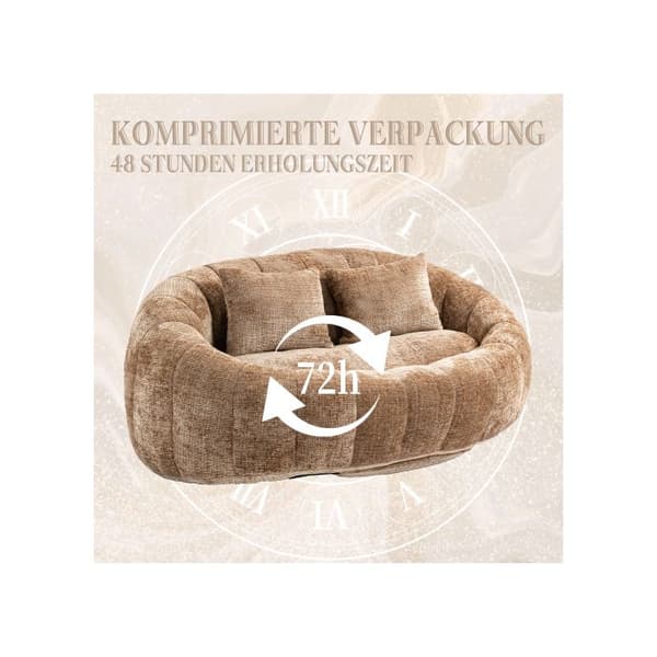 Bönpåse Soffa Loveseat Hållbar och Bekväm Recliner Hög Rygg Bönpåse Stol Mjuk Lounge Stol med Accent Golv (Kaffe Chenille)