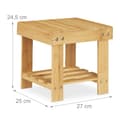 Miniatyrbild 4 av 6: Relaxdays Solid Bambustaburett för badrum, fotstöd, upp till 100 kg, H x B x D 24,5 x 25 x 27 cm, natur
