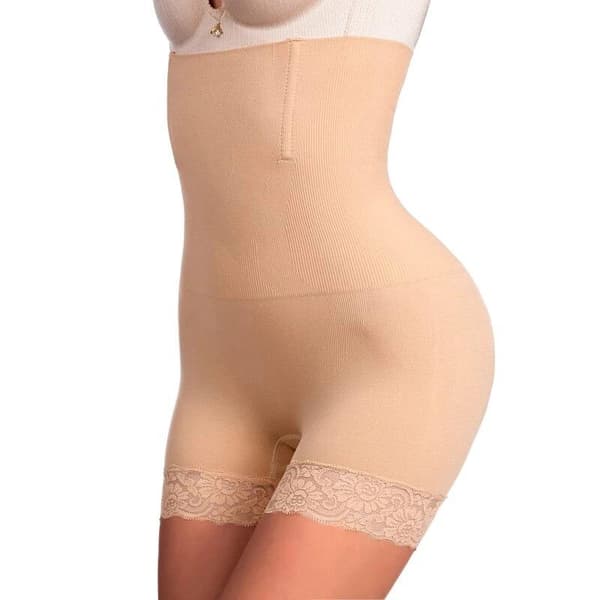 Muotoilevat alusvaatteet, korkea vyötärö, pitsi - Beige