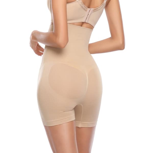 Shapewear Shorts, Hög Midja - Beige