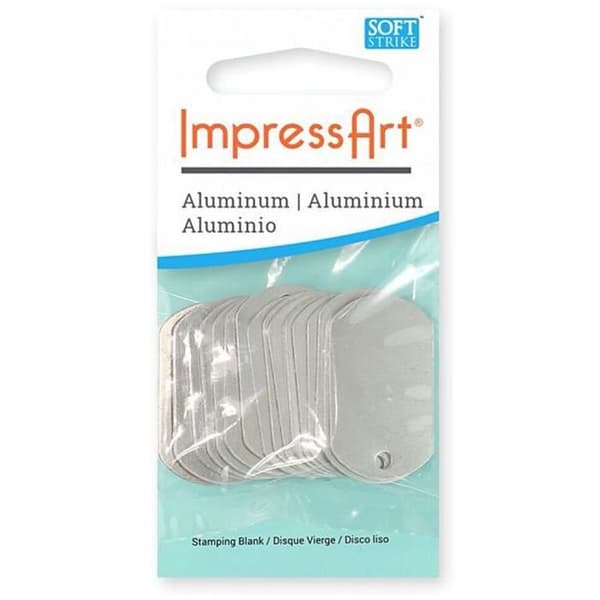 Aluminiumetikett - ImpressArt - 3 x 2 cm - 13 stycken - Silverfärg - Unisex
