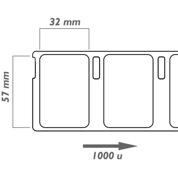 Etiketter - LEYF - DYMO 11354 - 6 rullar - 57mm x 32mm - Vattentåliga, oljebeständiga och rivtåliga