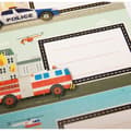 Miniatyrbild 2 av 2: 12 självhäftande etiketter - Rektangel - Polisbil, brandbil