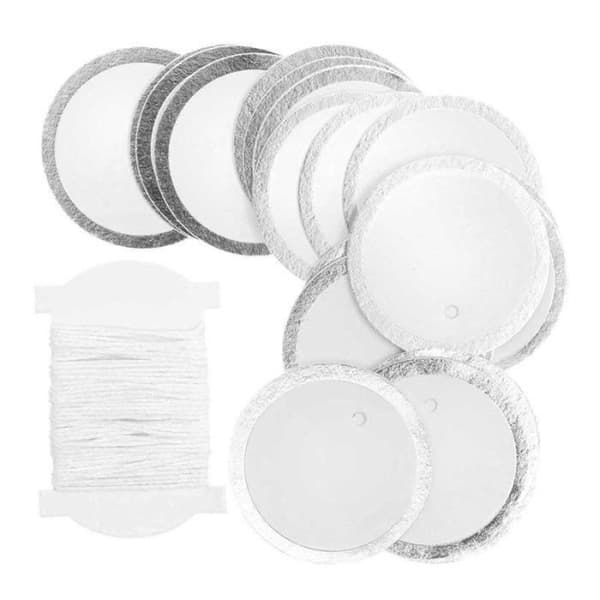 Hängande etiketter - RICO DESIGN - Vita runda - Diameter 3 cm - Blanda - 24 stycken