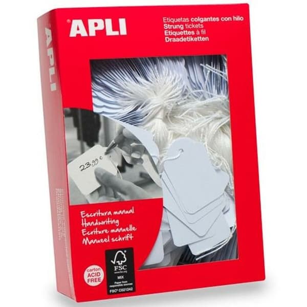 Etiketter Apli    Gevind Hvid Karton 36 x 53 mm