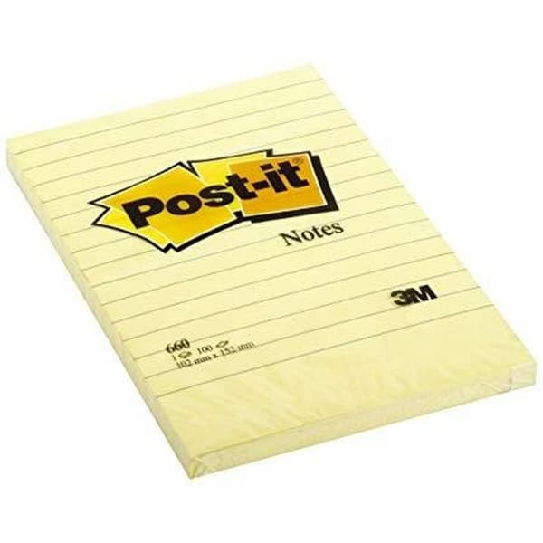 Klæbende huskesedler Post-it XL 15,2 x 10,2 cm Gul (2 enheder)