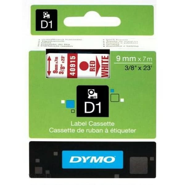 Termisk overførselsbånd Dymo D1 40915 Rojo/Blanco 9 mm x 7 m