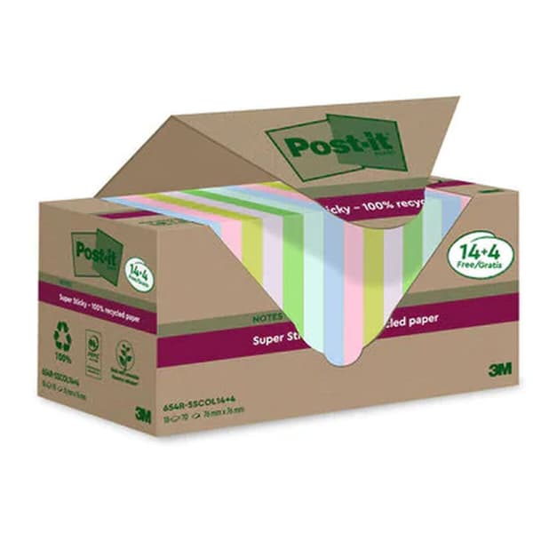 Klæbende huskesedler Post-it 18 Dele 76 x 76 mm