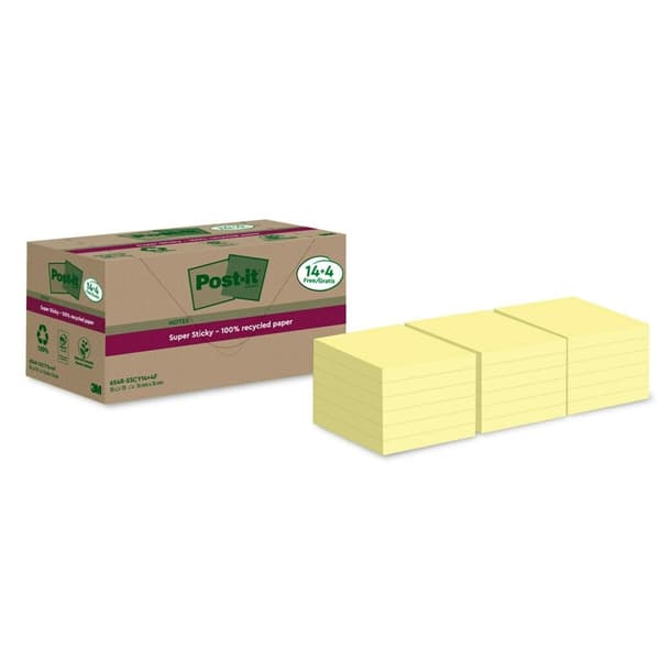 Klæbende huskesedler Post-it Gul 18 Dele 76 x 76 mm