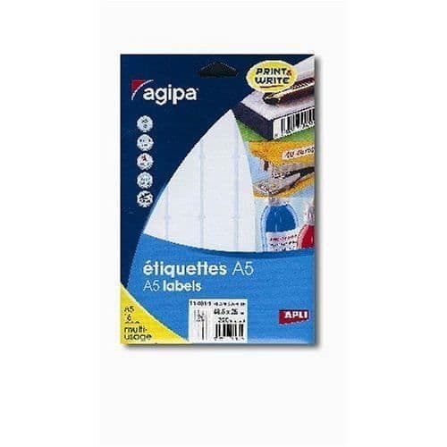 Apli agipa Mångsidiga etiketter diameter 8 mm, runda, vita - A114001