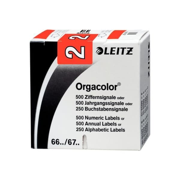 Leitz Orgacolor - Självhäftande flik - 2 - röd (pack om 500)