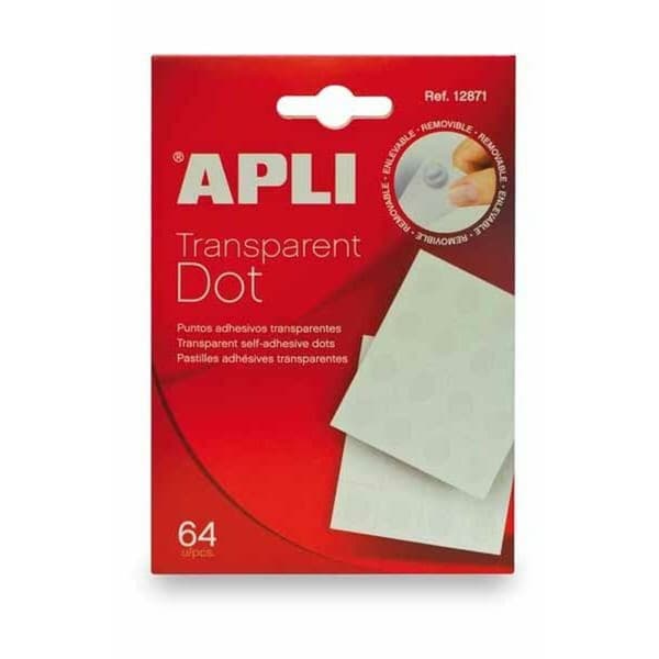 Selvklæbende etiketter Apli Points Gennemsigtig (12 Dele)