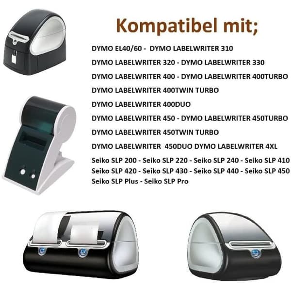 Självhäftande etiketter - LEYF - Dymo 11354 - 4 rullar - 57mm x 32mm - 4000 etiketter