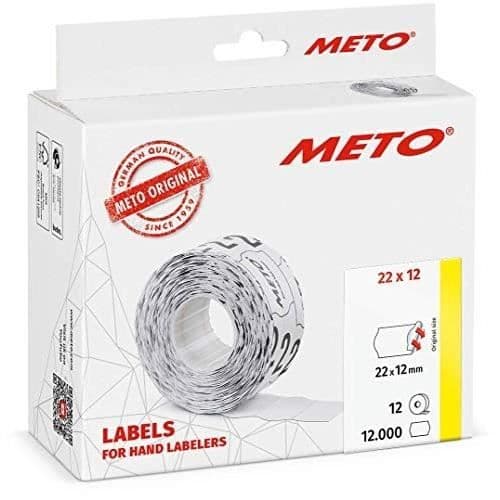 METOETIKETTER FÖR MANUELLA ETIKETTER (22 X 12 MM, 1 LINE, 12 000