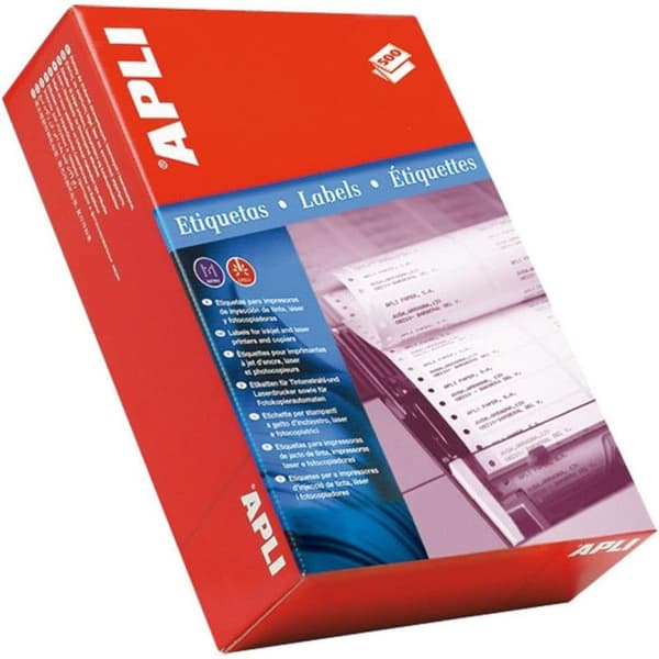 Etiketter - APLI-AGIPA - Vita - 88,9x36 mm - 500 etiketter - Matris- och laserskrivare