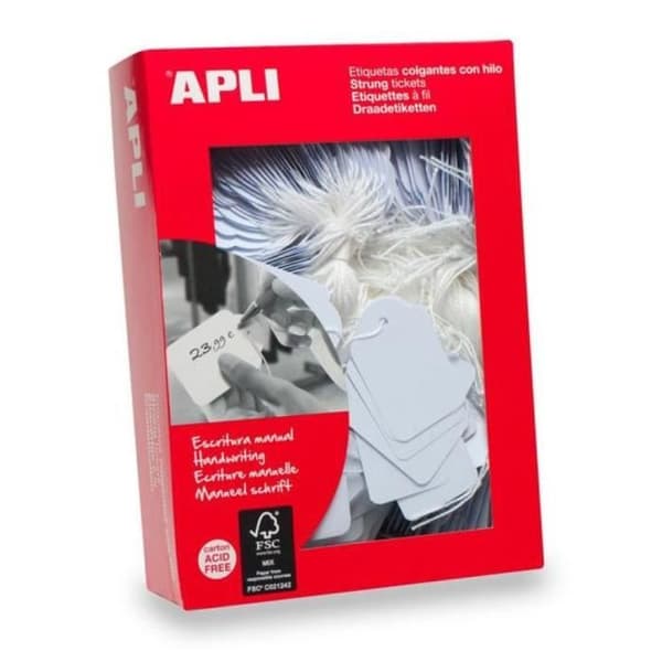 Smyckesetiketter - Apli - 00395 - 45 mm x 65 mm - Vit - Blandat