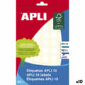 Miniatyrbillede 1 af 2: Selvklæbende etiketter Apli Hvid 10 Ark Ø 1,3 cm (10 enheder)