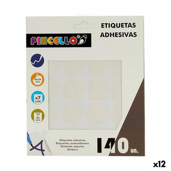 Selvklæbende etiketter Pincello 1711078 Hvid 22 x 49 mm Æble (12 enheder)