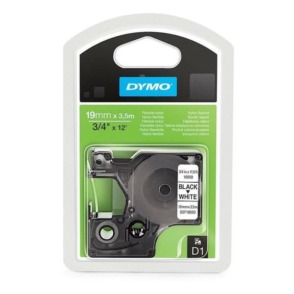Termisk overføringsbånd Dymo D1 16958 Hvit Svart 19 mm x 3,5 m (5 enheter)