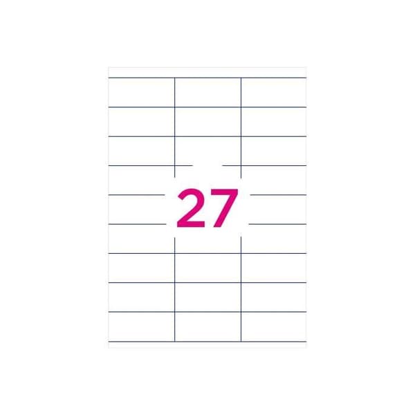 Office Star White 70 x 31 mm 2700 etikett(er) (100 ark(ar) x 27) etiketter
