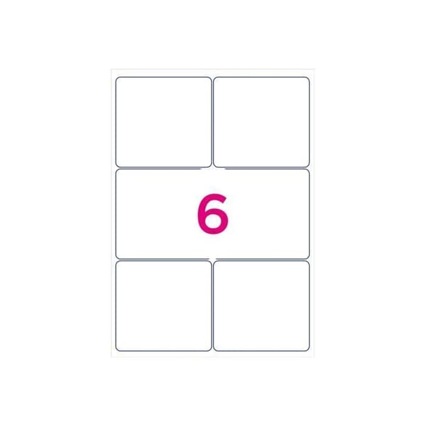 Office Star White 99,1 x 93,1 mm 600 etikett(er) (100 ark(ar) x 6) etiketter